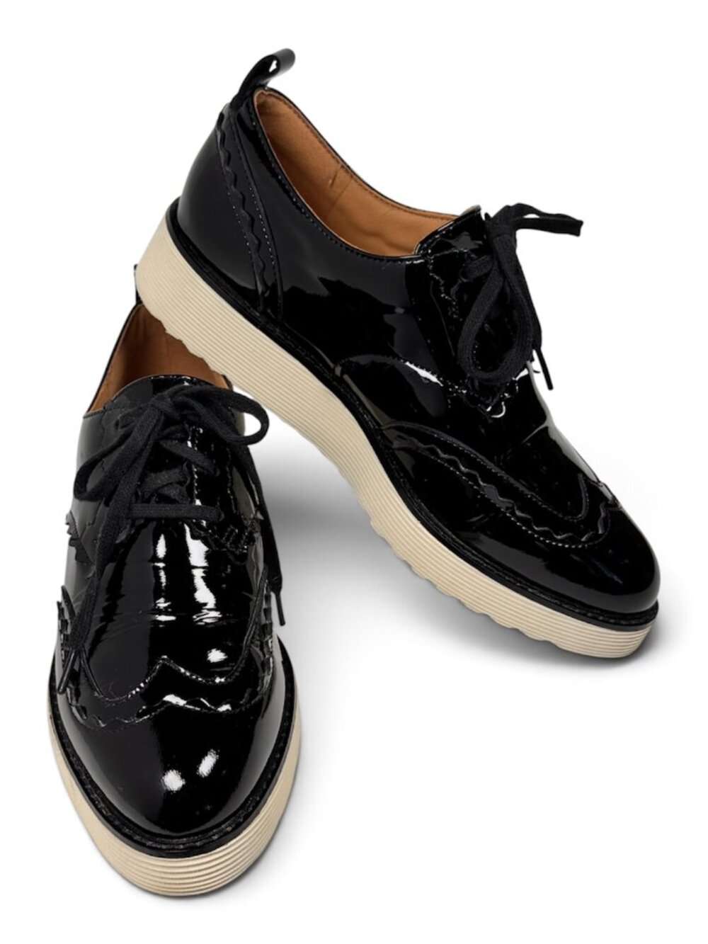 Johnston & Murphy Women’s Black Leather Platform Oxford Shoes – Size 6.5 M